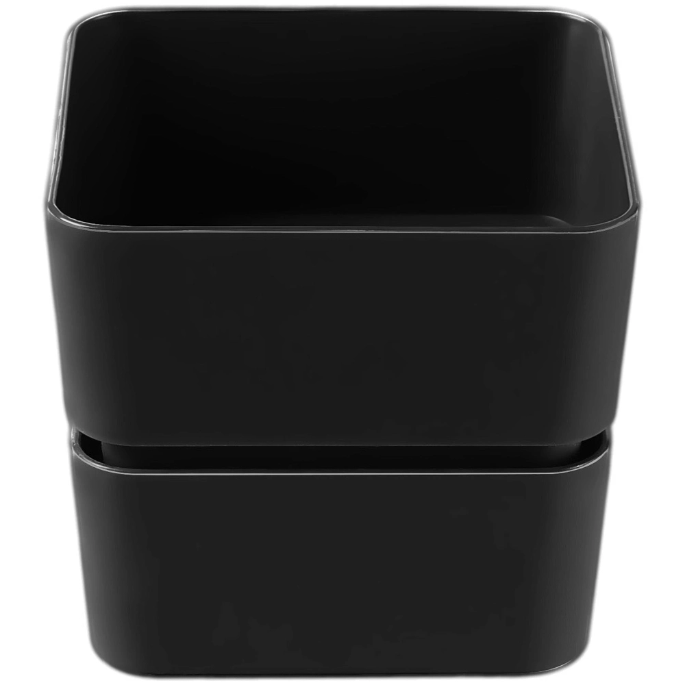 Кашпо для цветов пластиковое 0,45л 9,6*9,6*8,6см «Фиори» Арт Черный стиль