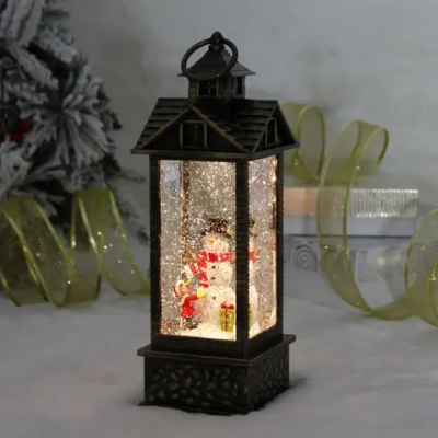 Сувенир с подсветкой «Волшебный снеговик» 10,5*10,5*30 см, мелодия, подсветка, эффект снегопада (работает от 3*АА, USB)