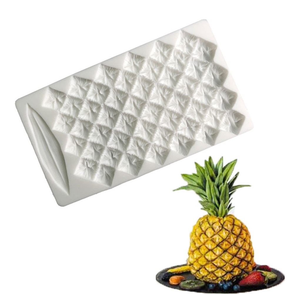 Молд силиконовый прямоугольный "Кожа и лист ананаса"