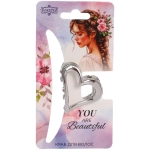 Заколка-краб для волос «AKS - DesignPRO», сердце, цвет золото и хром, 4*3см