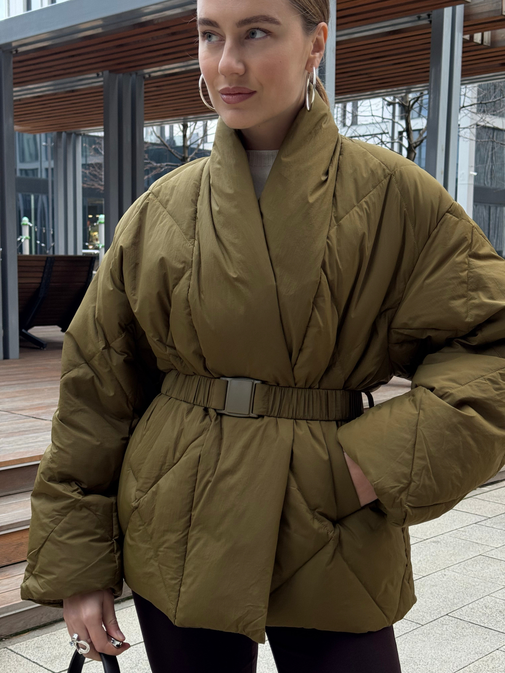 Пуховик Орли олива