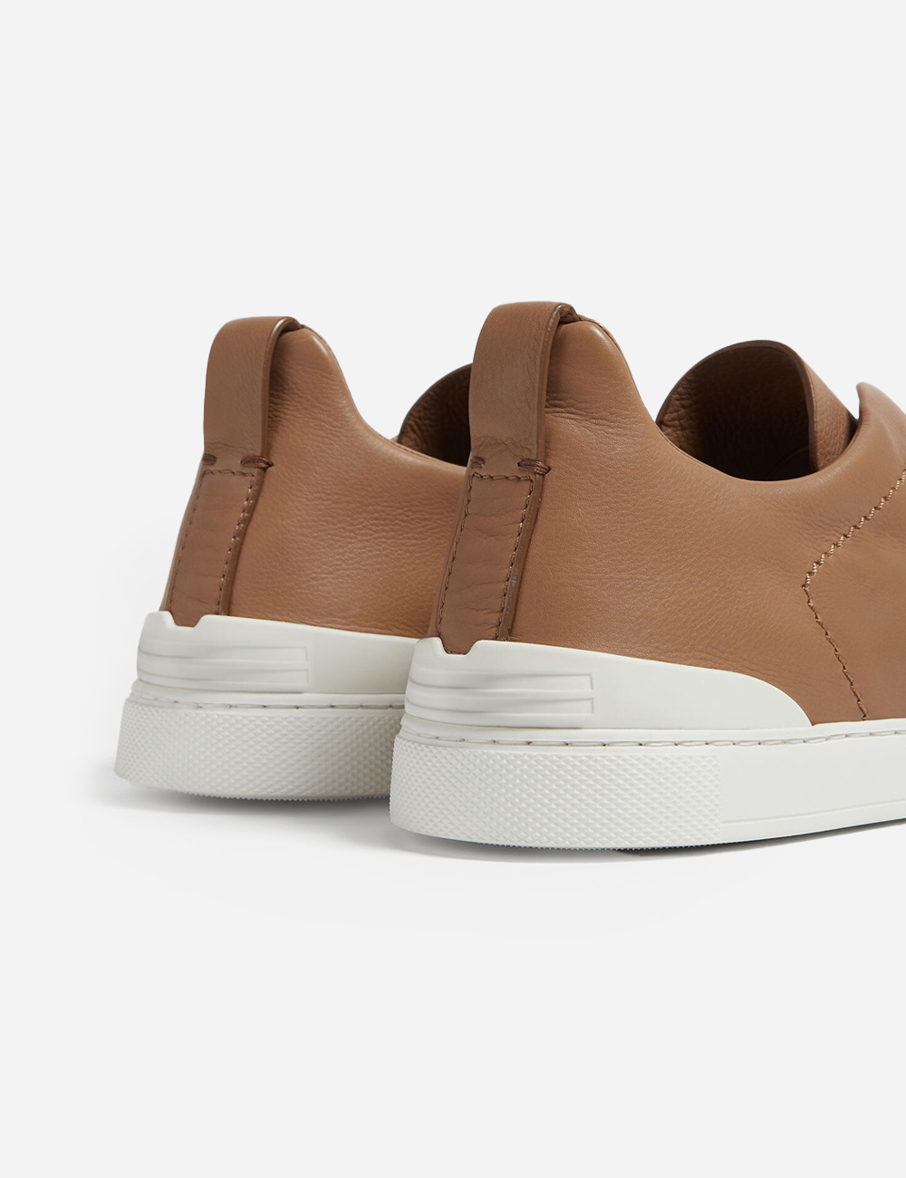 Zegna Stitch Secondskin Sneakers Dark Beige