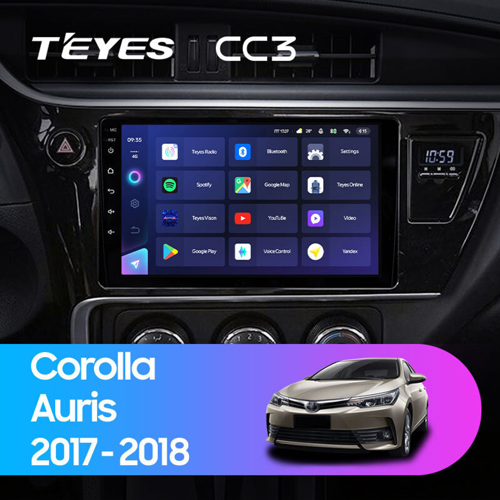 Teyes CC3 9" для Toyota Corolla, Auris 2017-2018