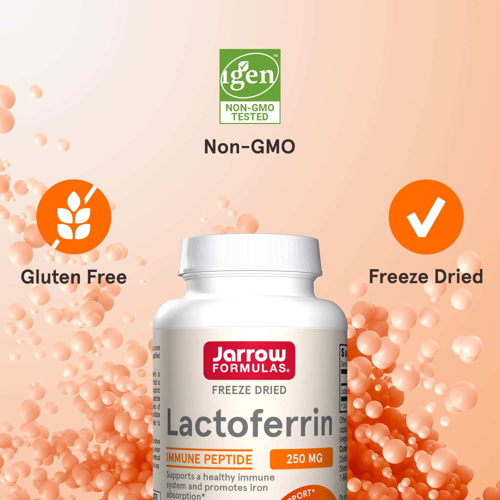Jarrow Formulas, Лактоферрин, сублимированный, 250 мг, 30 капсул