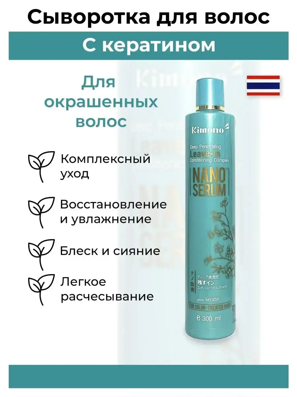 Профессиональная Нано Сыворотка для волос с кератином.