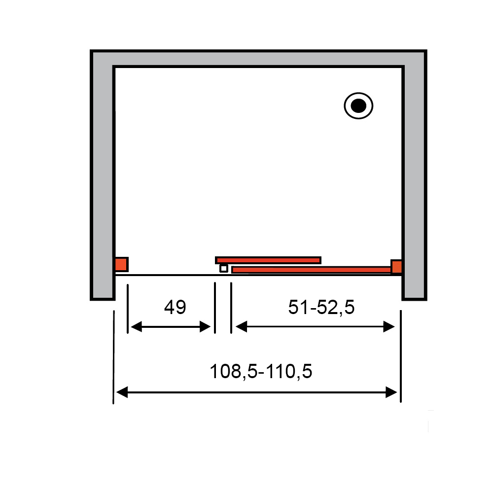 Душевая дверь в нишу NEW GENERATION, 110x200, правая, профиль блестящее серебро, стекло прозрачное, NGP8ID10830TR