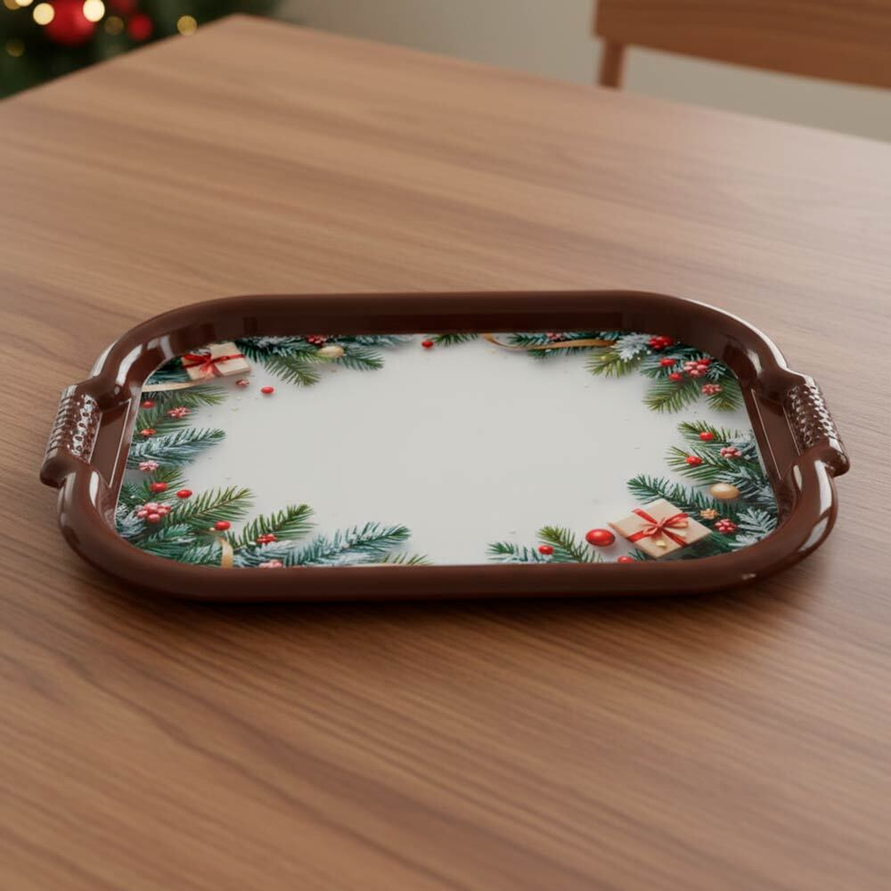 Поднос 36*50см "Новый год", темно-коричневый