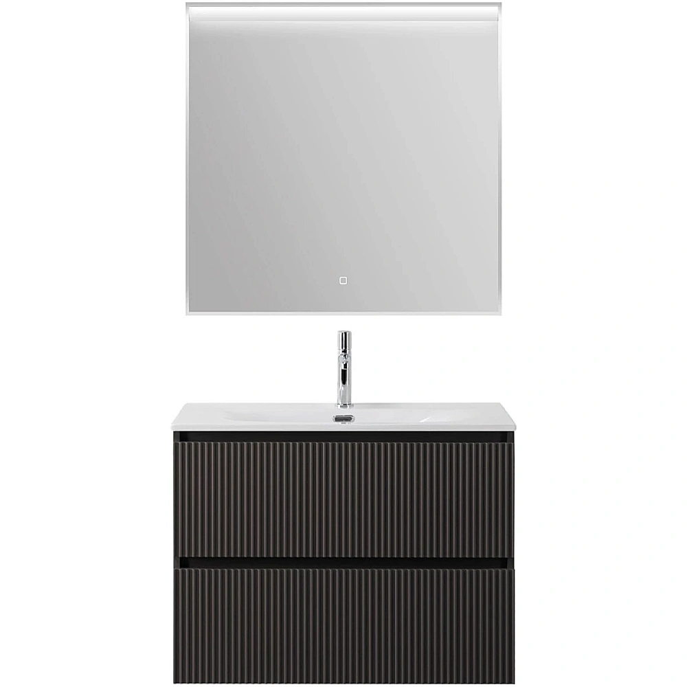 Тумба с раковиной BelBagno 70 UNO-MINI-700-2C-SO-GSO+BB-8099-3-70 темно-серая матовая