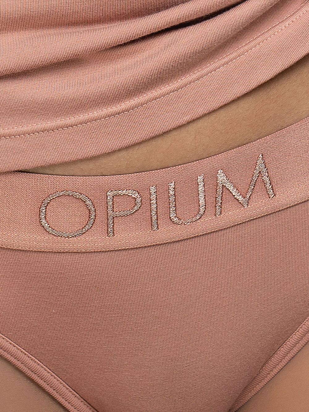 Женские трусики-стринги из гладкого трикотажа (Размер: XL) (Цвет: бежевый)