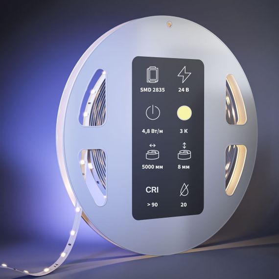 Светодиодная лента Maytoni 4,8W/m 60LED/m 2835SMD теплый белый 5M 201009