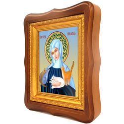 Святая Гертруда Нивельская. Икона на холсте.