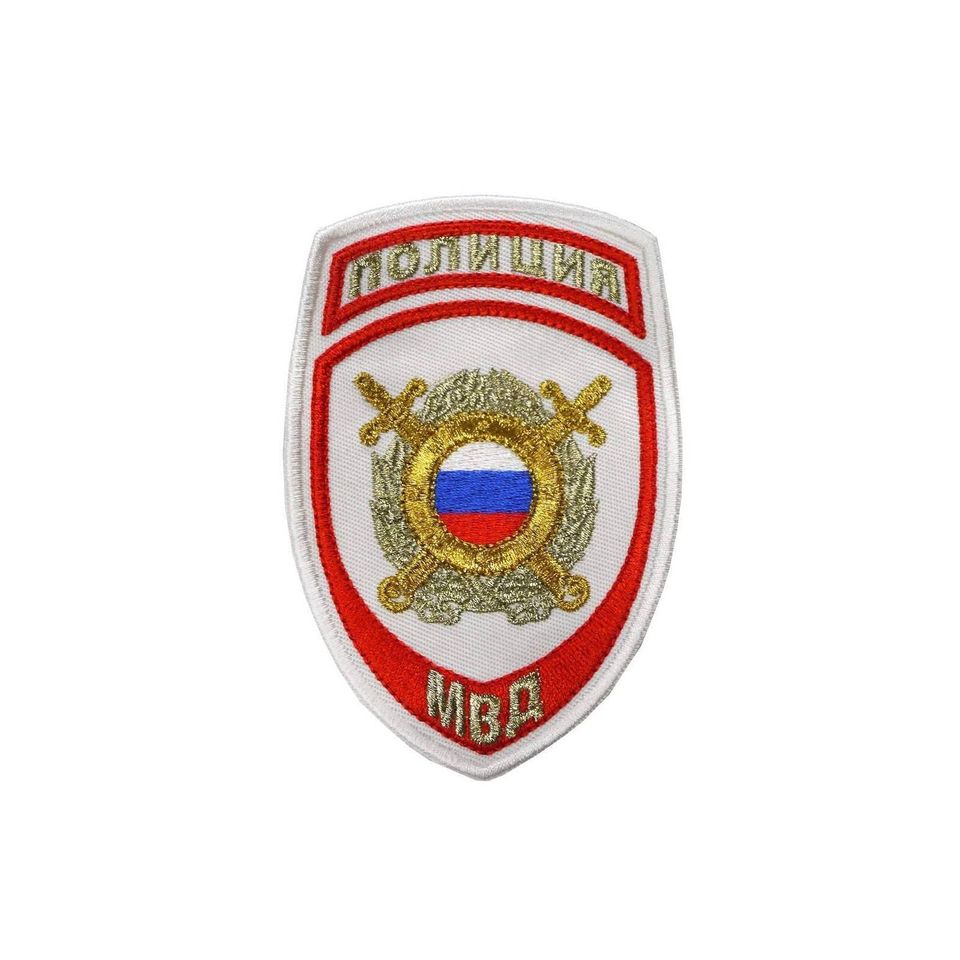 Шеврон Полиция ООП (МОБ) вышитый с липучкой (белый)