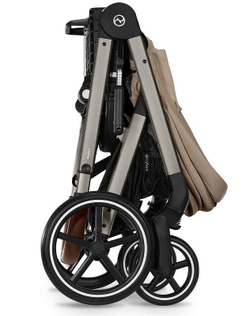 Коляска Cybex Balios S Lux TPE complete Aton S2 Ocean Blue 3 в 1 Almond Beige с дождевиками