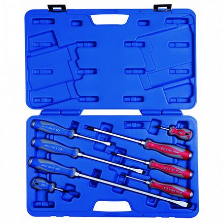 Цена на KING TONY (35208MR) Набор силовых отверток в кейсе (PH, SL) 8 предметов