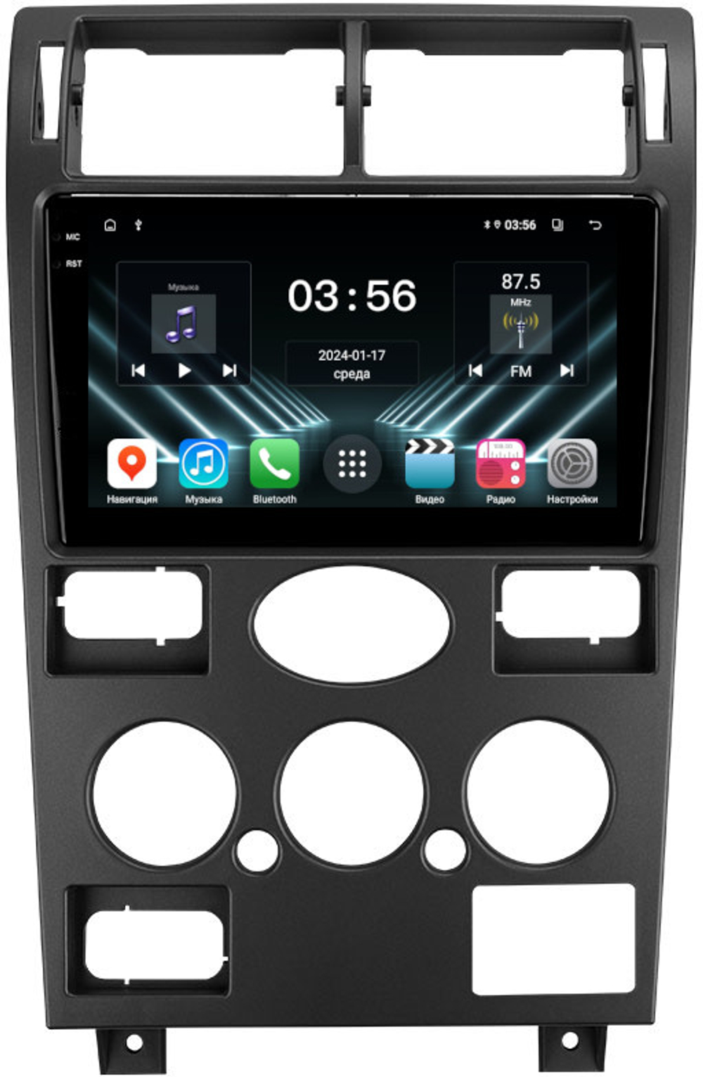 Магнитола для Ford Mondeo 3 2000-2006 (кондиционер) - FarCar DX9-1572F1 монитор 9.5" IPS на Android 13, 4+64Гб, CarPlay