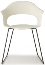 Кресло пластиковое Scab Design Lady B sledge frame, антрацит, лен