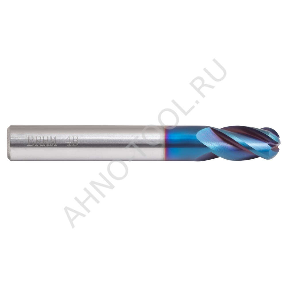 Фреза твердосплавная сферическая  8мм (L=60, l=16, хв=8) Z4 35° по закаленной стали BRHM-4B-R4.0 HRC