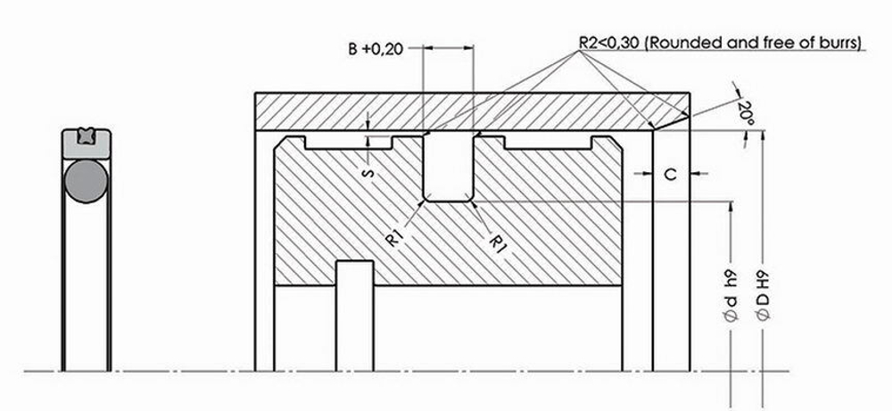 A306 125-104 Поршневое уплотнение 125-104-8,1