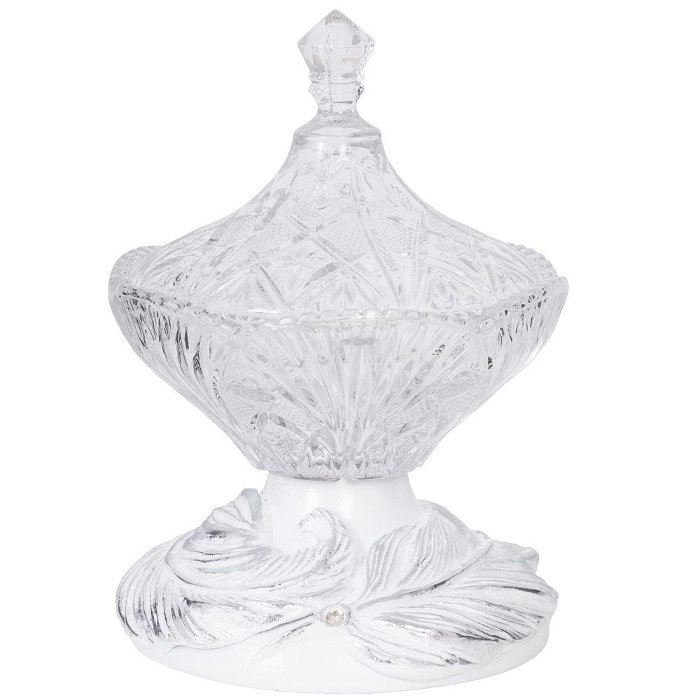 Сахарница стеклянная с крышкой Боа Белый