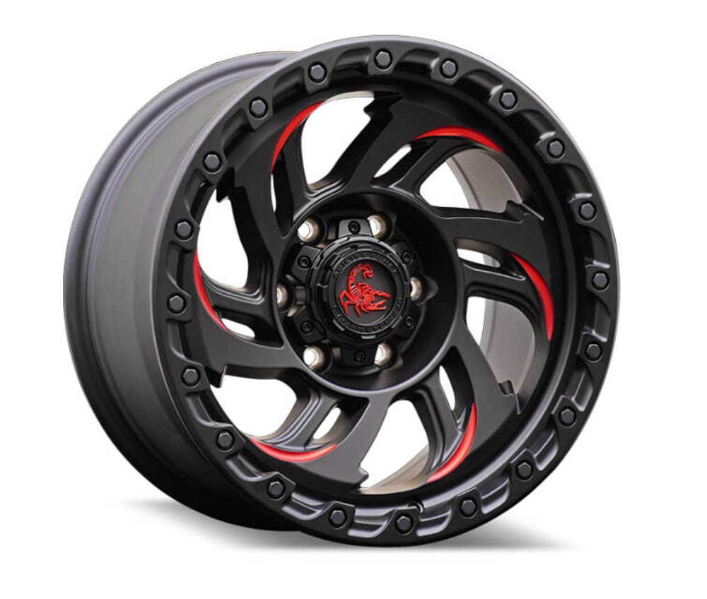 Диск колесный A723 R17 8,5 ET0 MATTE BLACK/RED MILLED SPOKES