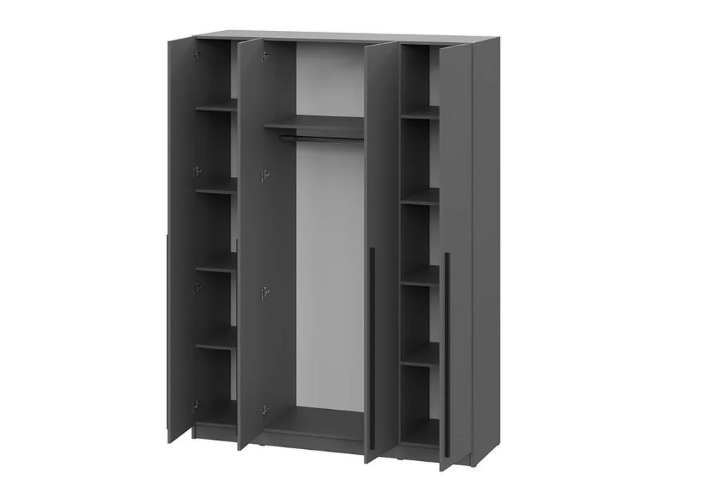 Шкаф четырехстворчатый Берген 1600 (серый графит/серый графит), Интерьер Центр, г.Пенза