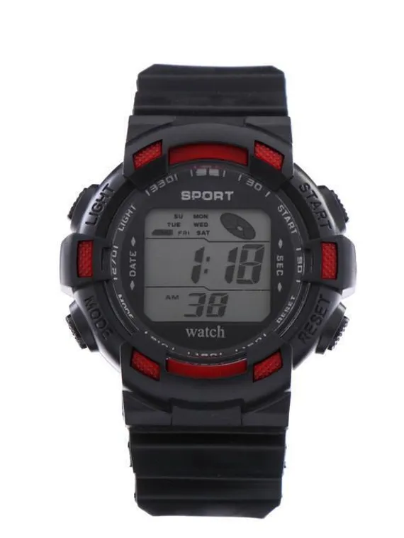 Часы наручные электронные: водонепроницаемоесть, будильник, d-4.5 см, микс