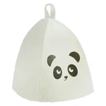 Шапка банная детская «Классическая» серая с шелкографией «Панда» (без упаковки)