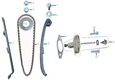 Запчасти двигателя к квадроциклу Motax Grizlik 300. Рис. 5