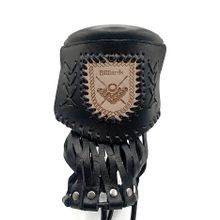 Комплект луз с выкатом "Бронкс", скоба - латунь (черная кожа, кожаный выкат) Крест