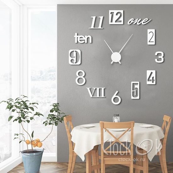 Настенные 3D часы Number