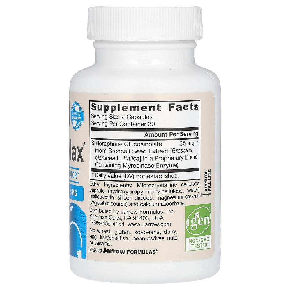 Jarrow Formulas, BroccoMax для веганов, 60 растительных капсул (17,50 мг в 1 капсуле)