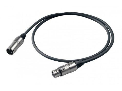 PROEL BULK250LU1 - микрофонный аудиокабель, XLR (папа)/ (мама), длина - 1м
