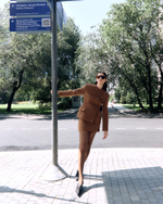 Юбка мини из шерсти корица