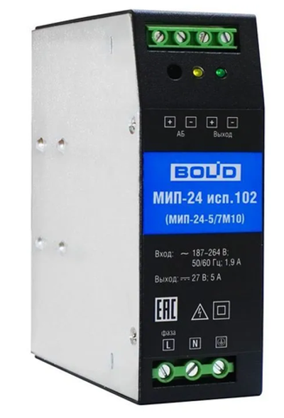 МИП-24 исп.102 (МИП-24-5/7М10) Источник питания резервированный 24В, 5А