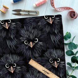 Ткань премиум сатин фантазийные птицы