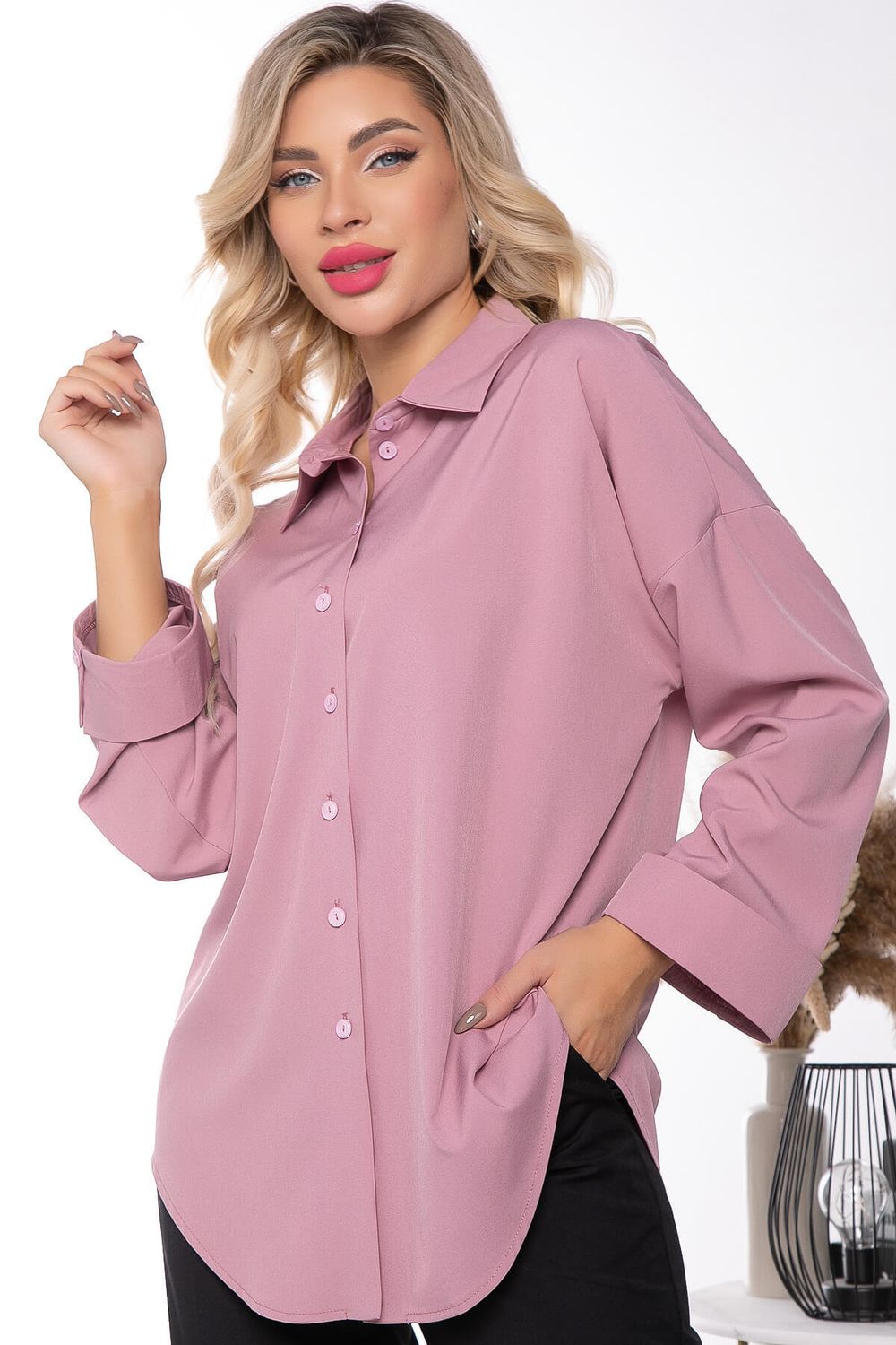 Рубашка "Каталина" (пыльная роза) Б7705 LT Collection