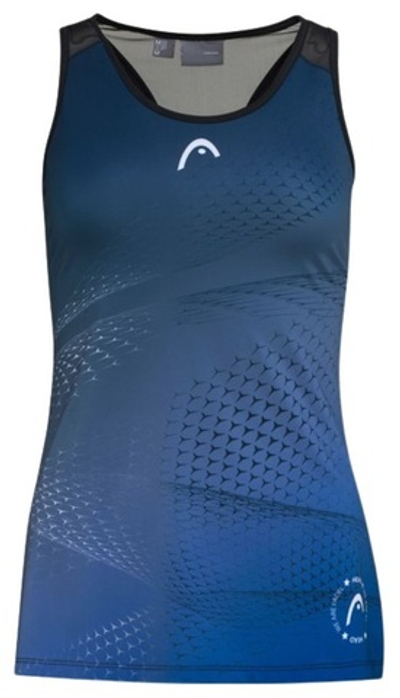 Женский топ теннисный Head Play Tech Tank Top W - black/print padel