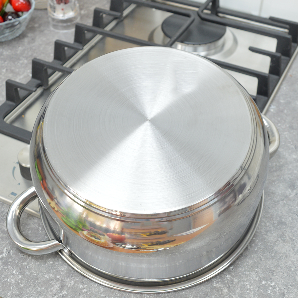 Кастрюля 3,3л 24см из нержавеющей стали, индукционное дно