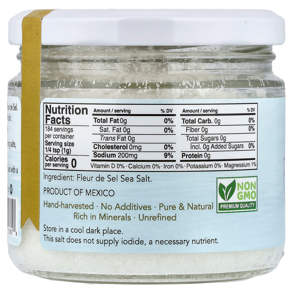 Kevala, Fleur De Sel, морская соль для гурманов, с низким содержанием натрия, 184 г (6,5 унции)