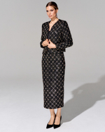 Юбка длины миди из премиального твида