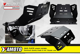 Yamoto Skid Plate for Honda CRF300L (2021-UP). Aluminium, 5mm. Black