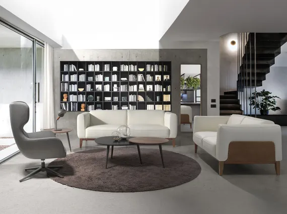 Двухместный диван Angel Cerda 5353-2P, белая кожа