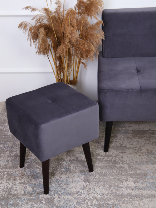 Пуф "Twist" антивандальный велюр Grafit. Для кухни, прихожей, салона красоты, офиса. 40х40х49см