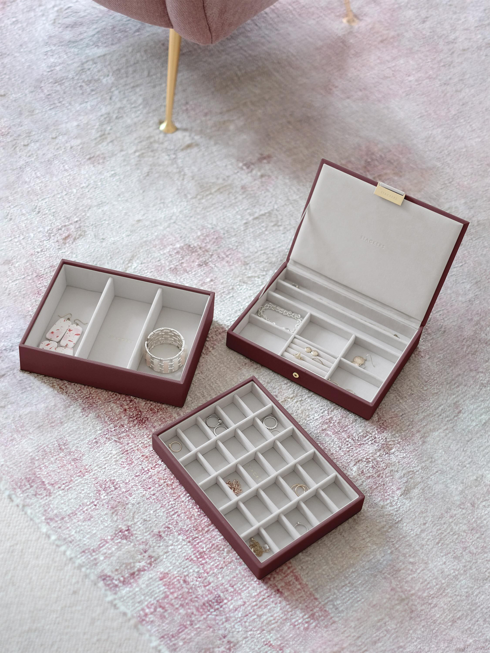Органайзер для украшений Stackers Classic Jewellery Box Lid - Taupe Woven (Sage Green / светло-зеленый / Sage Green)