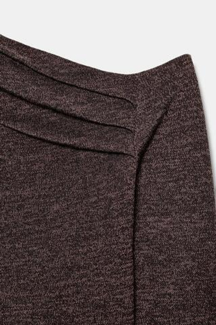 ZARA ТОП АСИММЕТРИЧНОГО КРОЯ ИЗ ТКАНИ ПИКЕ, ТЕМНО-КОРИЧНЕВЫЙ