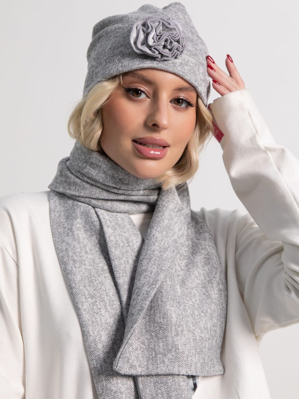 Комплект шапка и шарф (серый) КШШ01-50М LT Collection