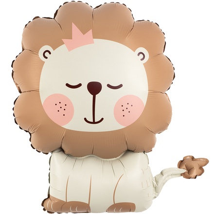 Шар (30''/76 см) Фигура, Львенок, Бежевый, Сатин, 1 шт. в уп.