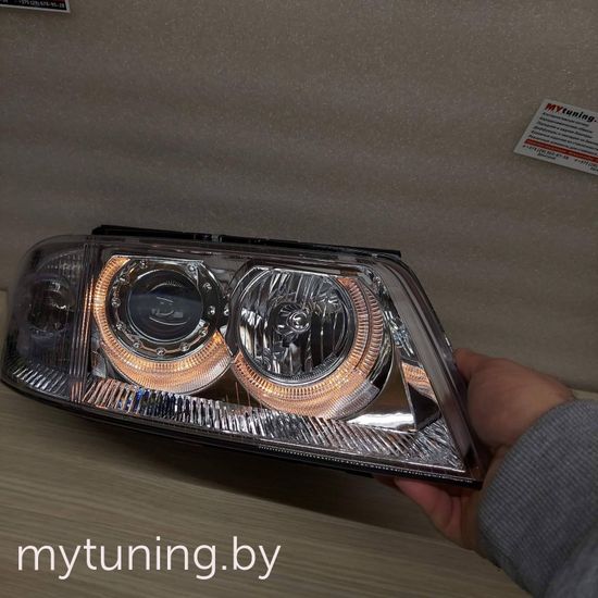 Передние фары chrome angel eyes для VW Passat B5 GP