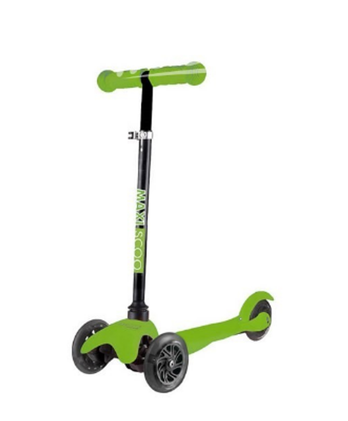 Самокат трехколесный Maxiscoo Junior со светящ.колесами,Изумрудный