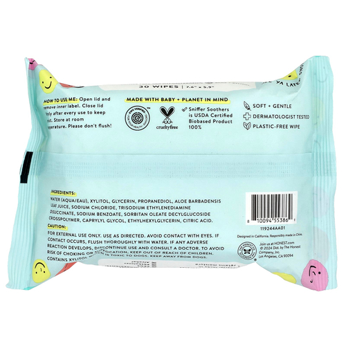 The Honest Company, Sniffer, пустышки, без отдушек, 30 салфеток